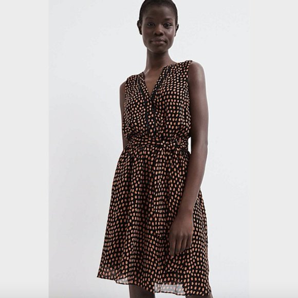 Witchery Dresses & Skirts - SOLD Witchery Chestnut Print Trim Sleeve Dress 4